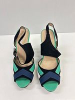Front view showing color pattern and toe style