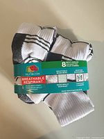 Front of sealed Fruit of the Loom sock bundle showing branding and features