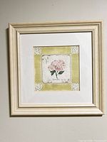 Front view of framed Jan Cooley hydrangea artwork showing entire piece