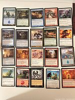 Front view showing all 20 cards laid out