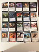 all 20 cards front side visible