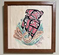 Full view of framed drawing