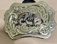 Front view showing overall design and bronc motif