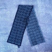 Full view of Coach C pattern scarf showing two-tone sides