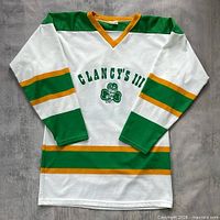 Full front view of jersey showing colour blocking and logo