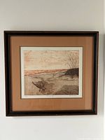 Full front view of framed print showing artwork, mats and frame