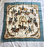 Full view of Hermès Reprise silk scarf
