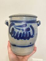 Front view showing cobalt decoration and overall form