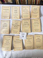 All twelve Reclam volumes laid out, titles legible