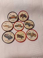 All eight Jell-O Wheels discs front view