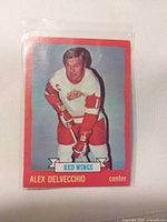 Front of the Alex Delvecchio O-Pee-Chee card in sleeve