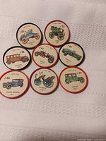 All eight Jell-O Wheels tokens front view