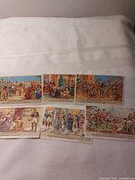 All six Liebig History of Spain cards laid out