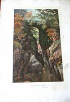 Full view of lithograph with mat showing artwork and title