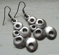 Front view of both earrings showing bubble design and hooks