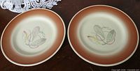 Pair of Susie Cooper Gray Feather plates front view