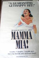 Full view of 22" x 14" Mamma Mia! window card poster