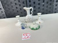 overview of all five ceramic pieces