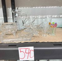 shelf view showing all glass items grouped together