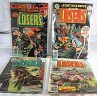 Front view of all four bagged comics displayed upright and flat