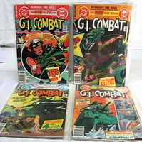 Group shot of four bagged G.I. Combat comics