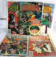 Group of five bagged Sgt. Rock comics, front covers visible