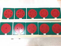 All ten fraction boards arranged in two rows