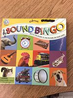Front of Kindermusik Sound Bingo box showing branding and picture grid