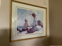 Framed print on wall showing full artwork and frame