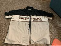 Front view of the Harley-Davidson shirt laid flat