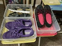 All three shoe pairs in their respective boxes