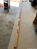 Full view of wood hockey stick