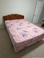 Queen mattress set with headboard and frame assembled