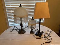 All three lamps displayed together on table