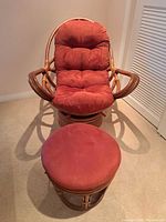 Full view of chair and footstool