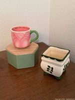 Overall view showing mug, planter, storage box together