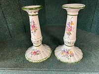 Full view of both ceramic candleholders