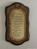 Full view of the Ten Commandments plaque