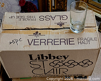 Box marked Libbey St Clair with one tumbler on lid