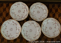 All five matching plates displayed top view