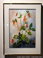 Framed watercolor painting full view