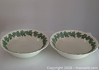 Two Wedgwood Queensware bowls side by side