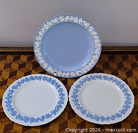 Front view of all three plates showing color variations and relief borders