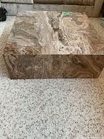Full view of rectangular agate veneer coffee table