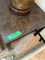 Top view showing speckled finish and dimensions tape