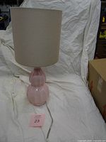 Full view of lamp with shade and cord visible
