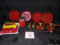 Full lot with wax beads, stamps, melting furnaces and spoons