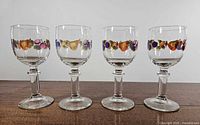 Front view of all four cordial glasses