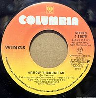 Side A label showing Arrow Through Me details