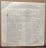 Front of picture sleeve showing narrative text